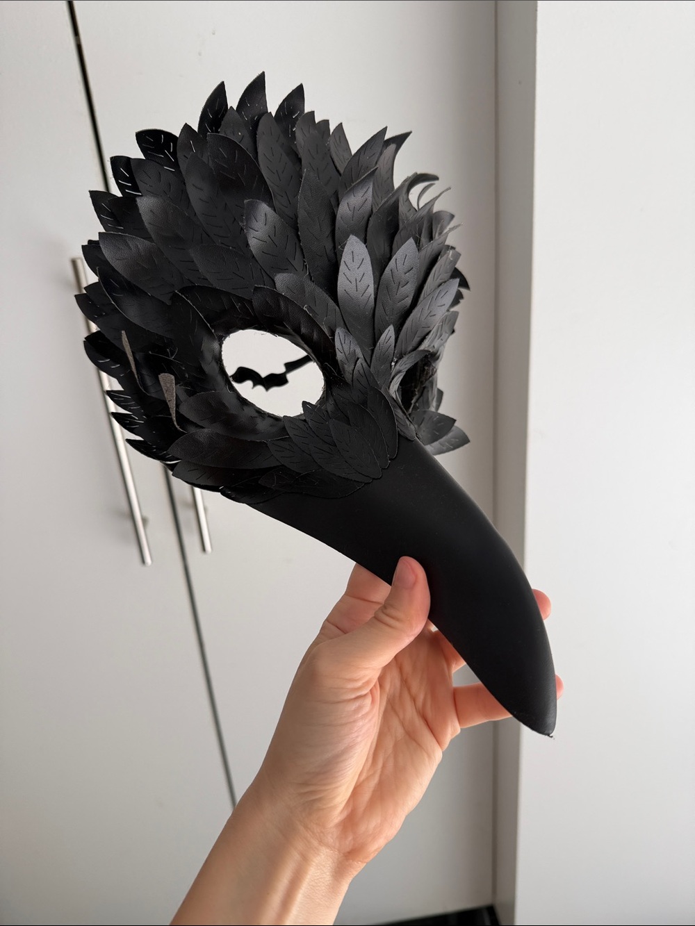 Feathered Black Plague Doctor Mask - Gothic Halloween Costume